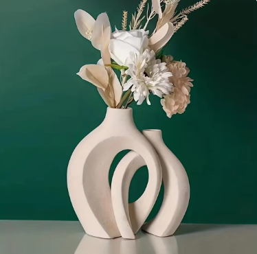 Set of 2 Hollow Nordic Modern Ceramic Vases