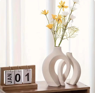 Set of 2 Hollow Nordic Modern Ceramic Vases