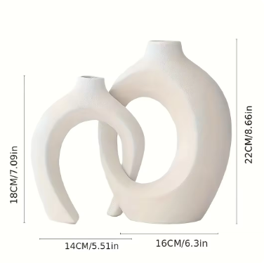 Set of 2 Hollow Nordic Modern Ceramic Vases